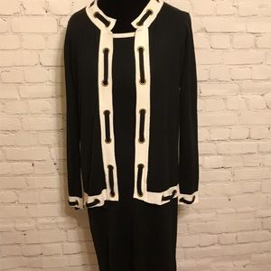 Leslie Fay Knit Sheath Dress with Matching Jacket